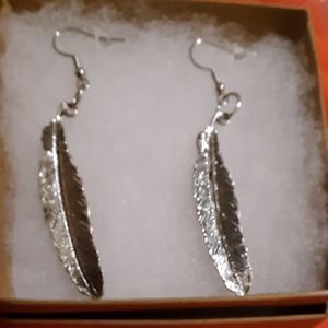 Silver Feather Earrings